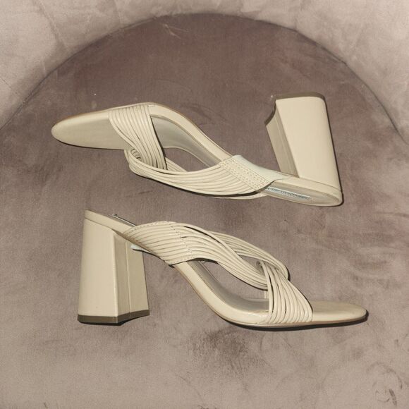 NWT Saks Fifth Avenue Rapid Nude-SM Block heel sandals Sz 11M Boho Chic - Picture 2 of 6